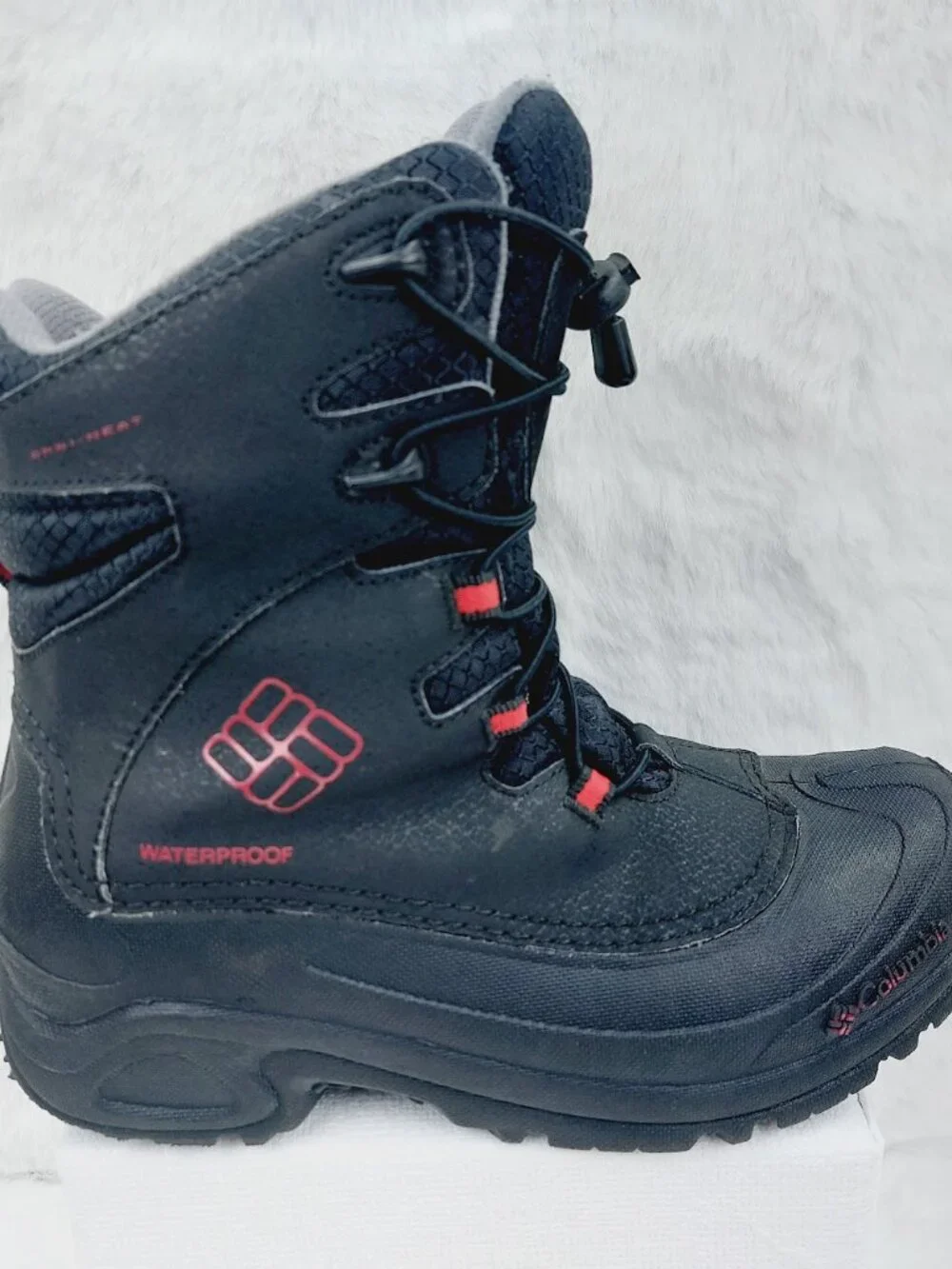 Columbia Boys' Black Red Rocket Bugaboot Plus III Omni-Heat Winter Boots Size 6